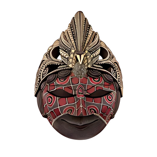 Balinese Painted Mask with Metal Headdress by Kazuri
