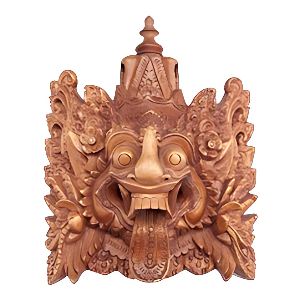 Balinese Carved Guardian Mask by Kazuri