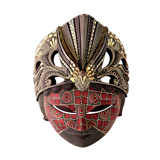 Balinese Painted Mask with Metal Headdress by Kazuri