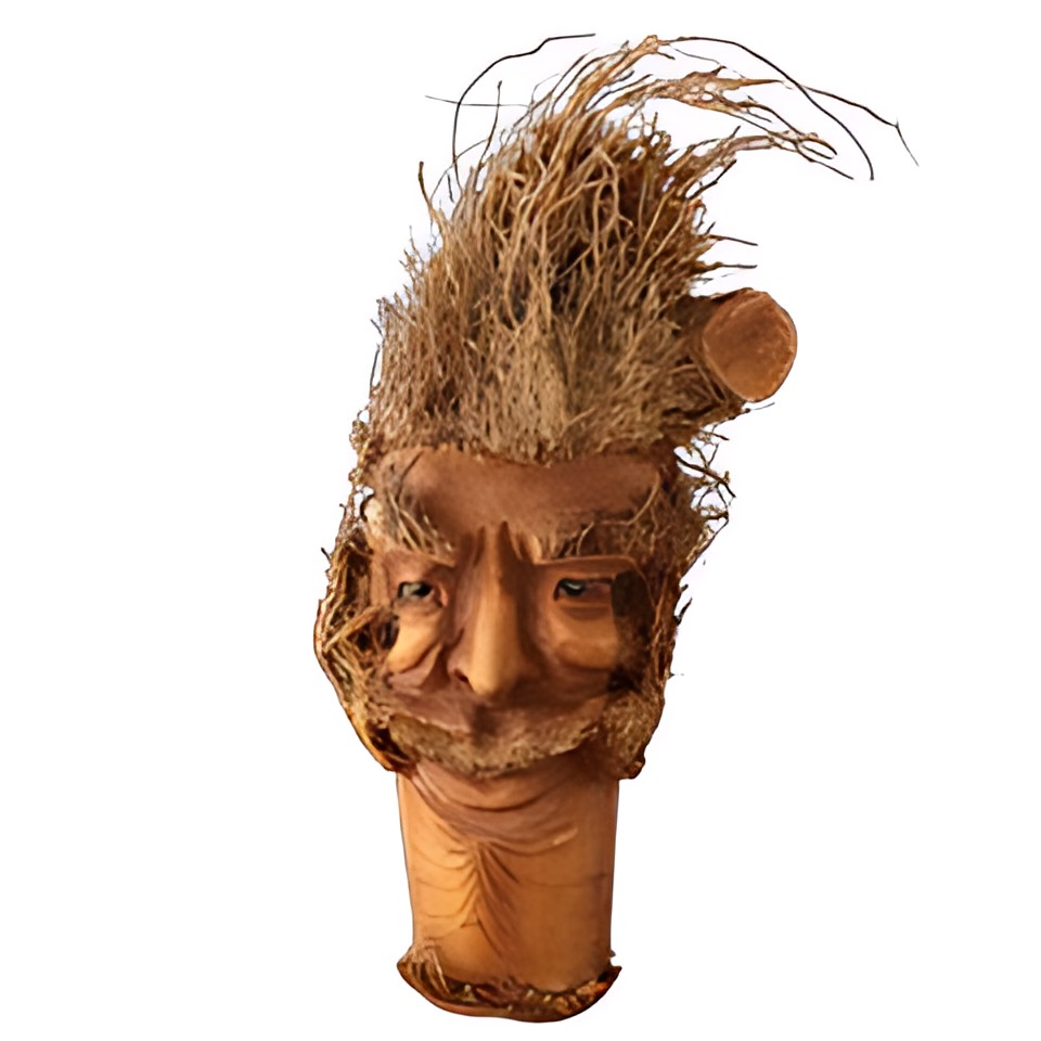 Balinese Bamboo Root Face Carving by Kazuri