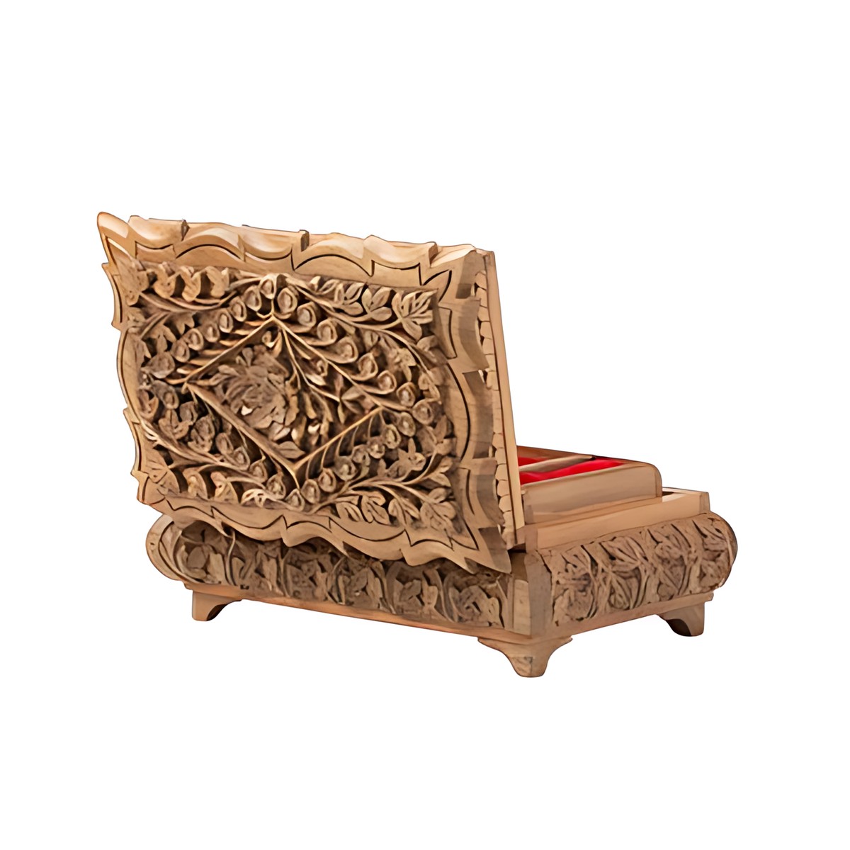 Kashmiri Walnut Wood Carved Jewellery Box by Kazuri