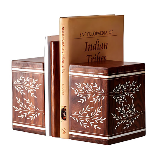 Wood Inlay Bookends by Kazuri