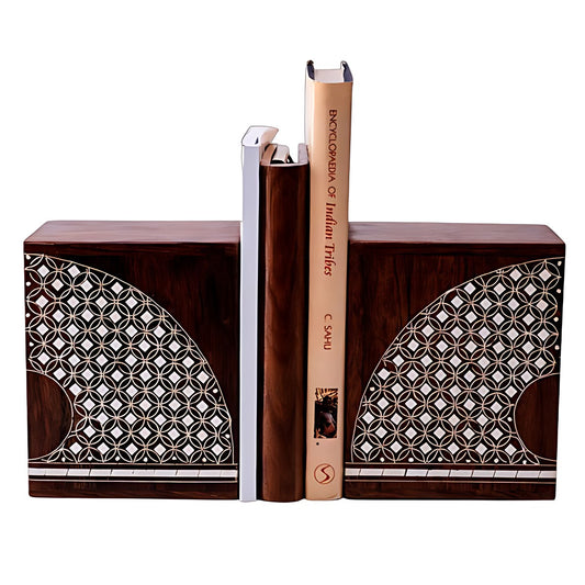 Wood Inlay Bookends by Kazuri