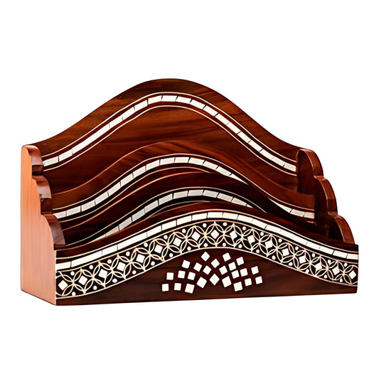 Wood Inlay Letter Holder by Kazuri