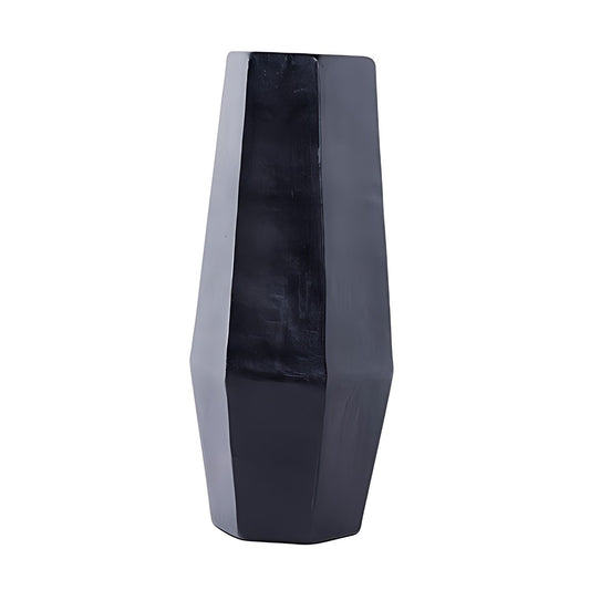 Longpi Black Pottery Tall Faceted Vase by Kazuri