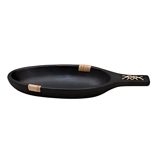 Longpi Black Pottery Handled Serving Dish by Kazuri