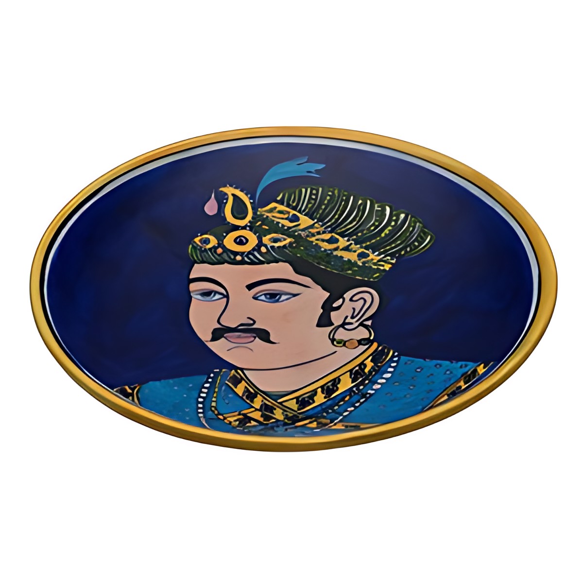 Blue Pottery Portrait Wall Plate by Kazuri