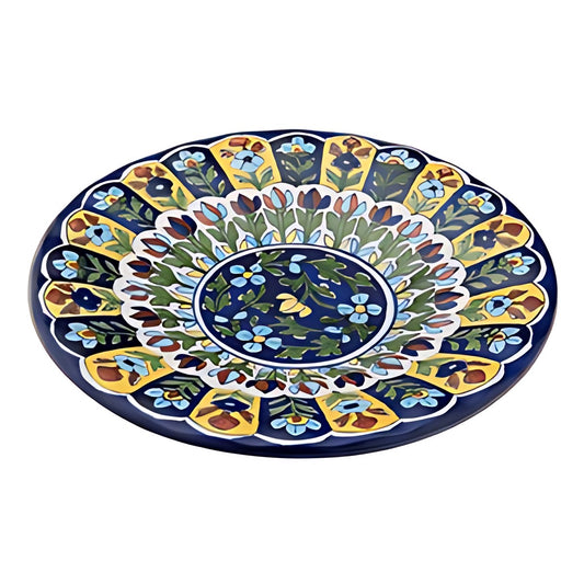 Blue Pottery Round Platter by Kazuri