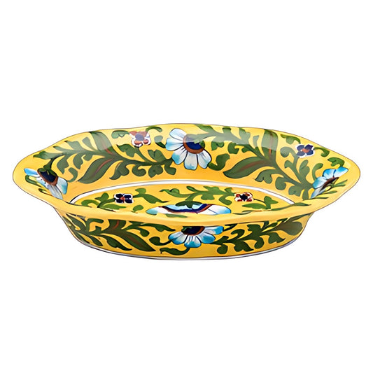 Blue Pottery Oval Dish by Kazuri