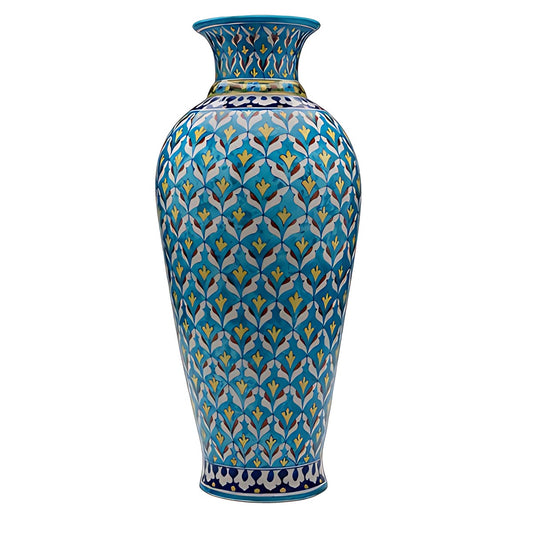Blue Pottery Tall Vase by Kazuri