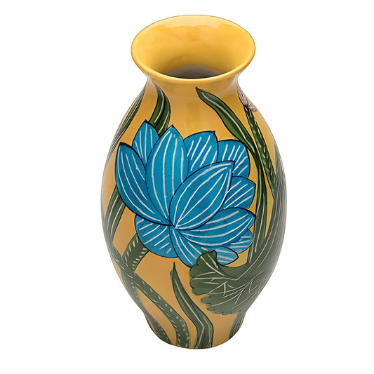 Blue Pottery Lotus Vase by Kazuri