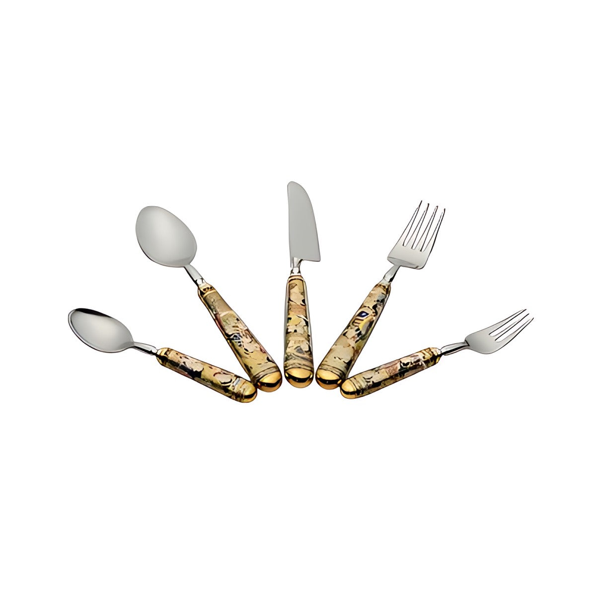 Benjarong Cutlery Set with Enamelled Handles by Kazuri