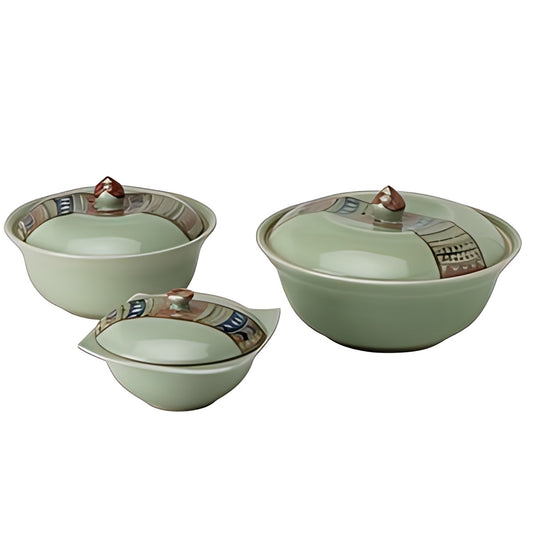 Celadon Lidded Bowl Set by Kazuri