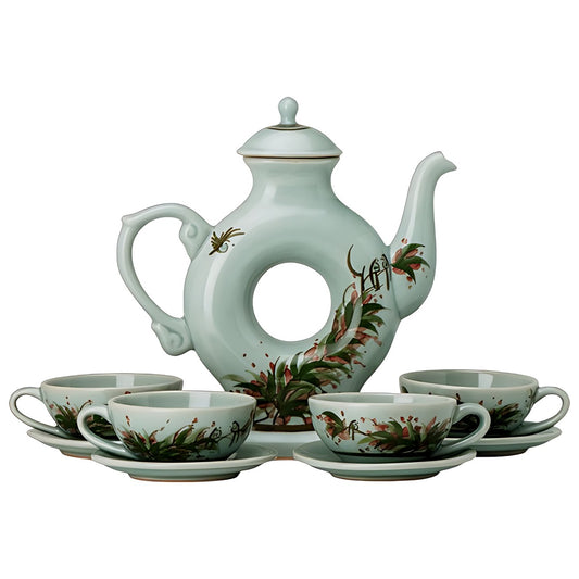 Celadon Ring-Handle Tea Set by Kazuri