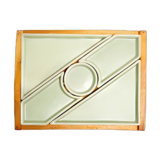 Celadon Rectangular Sectioned Platter by Kazuri