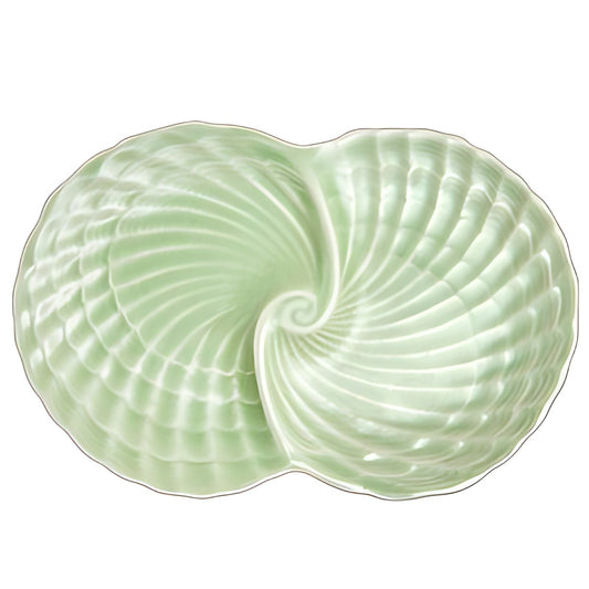 Celadon Nautilus Shell Platter by Kazuri