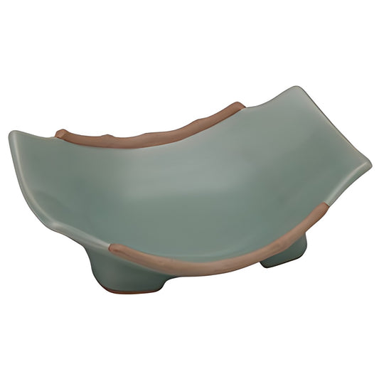 Celadon Curved Serving Dish by Kazuri