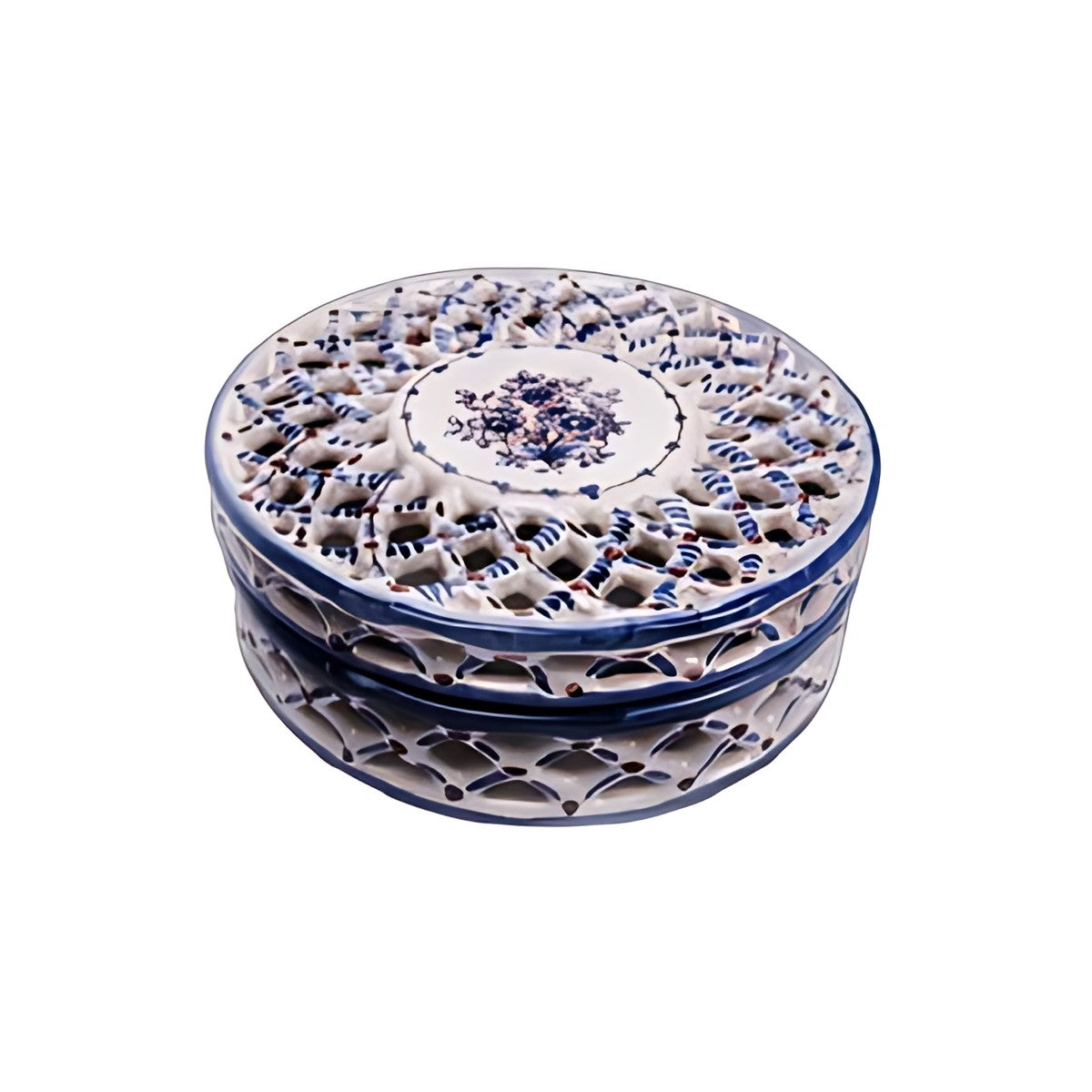 Portuguese Porcelain Pierced Lidded Box by Kazuri