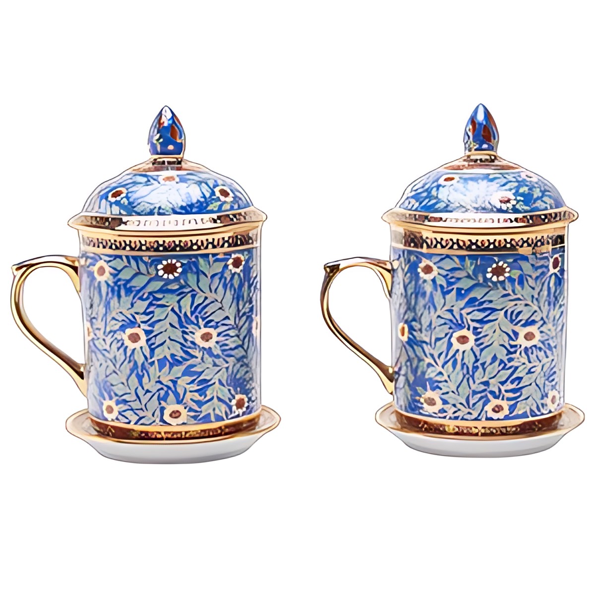 Benjarong Lidded Tea Mugs by Kazuri