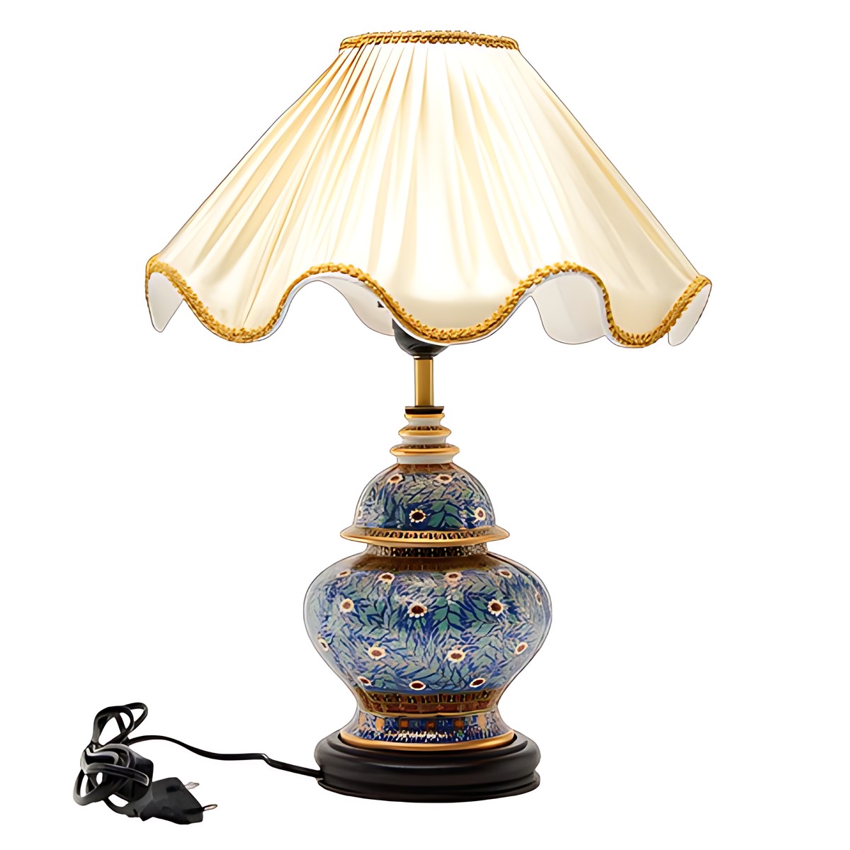 Benjarong Porcelain Table Lamp by Kazuri