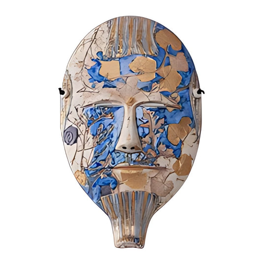 Tenmoku Pottery Face Mask Wall Art by Kazuri