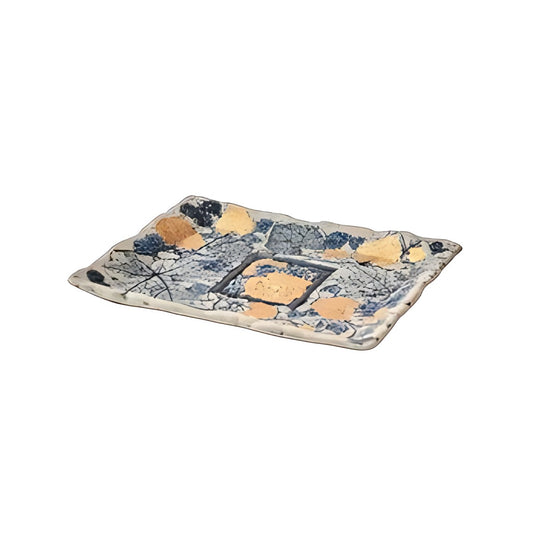 Tenmoku Pottery Rectangular Tray by Kazuri