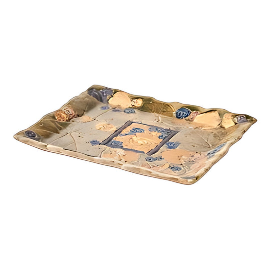 Tenmoku Pottery Wide Tray by Kazuri