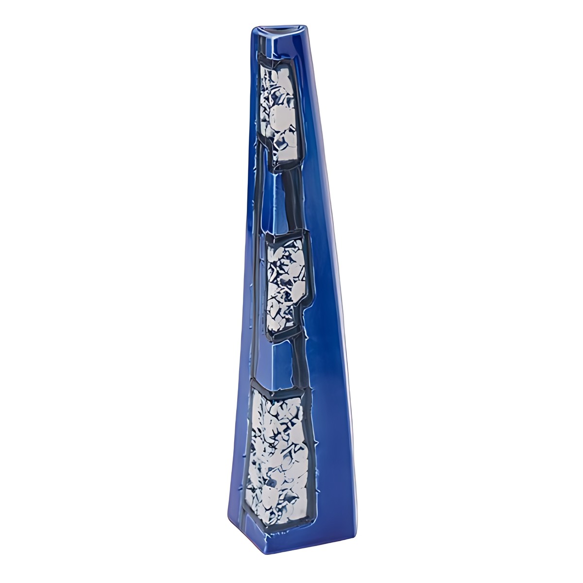 Tenmoku Pottery Tall Tapered Vase by Kazuri