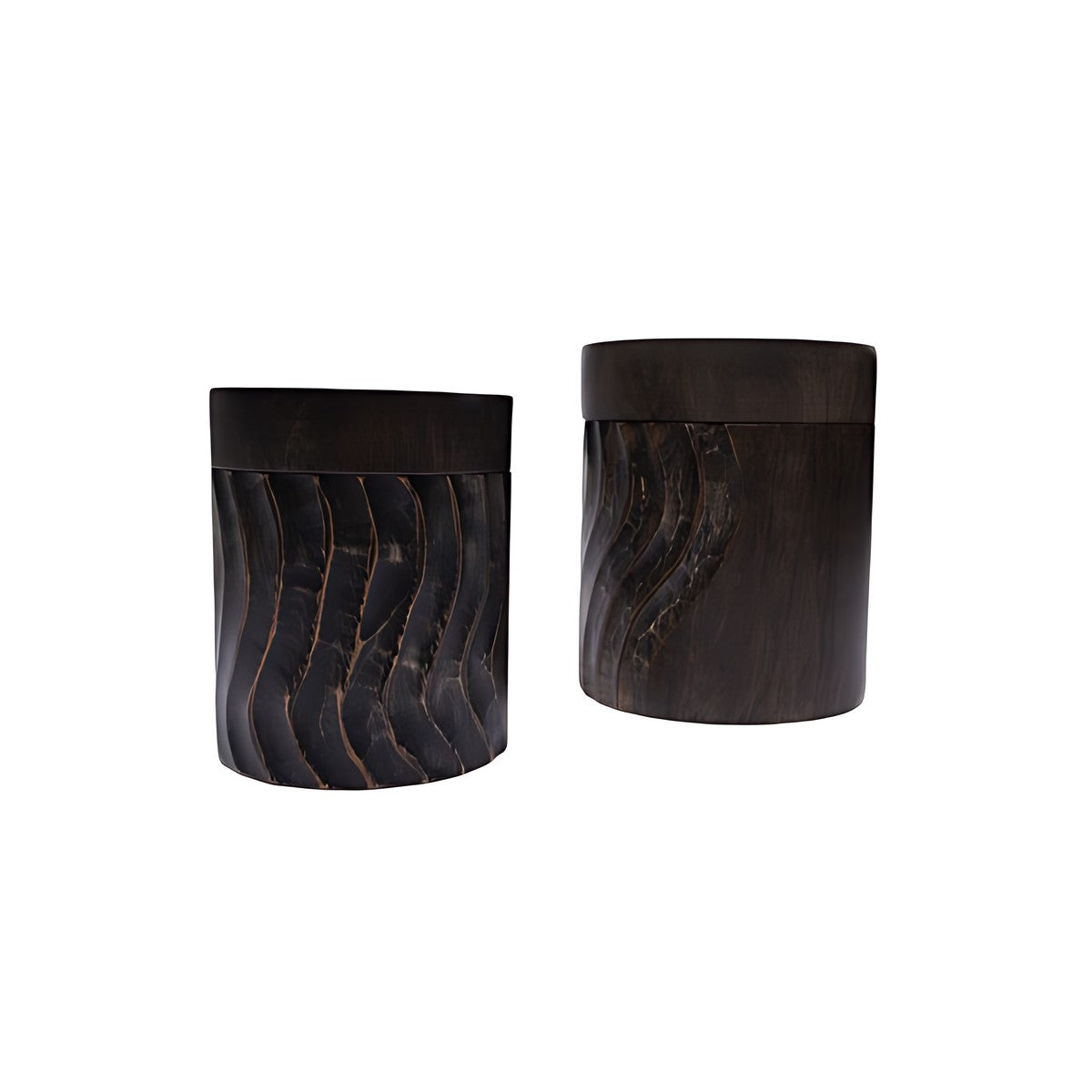 Carved Wood Wave Canisters by Kazuri
