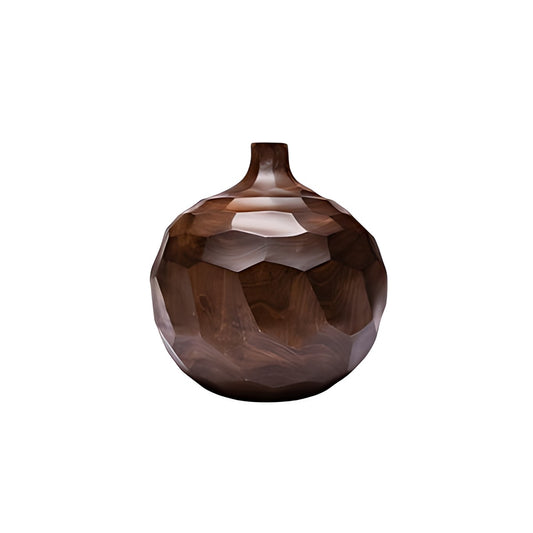 Faceted Wood Round Vase by Kazuri