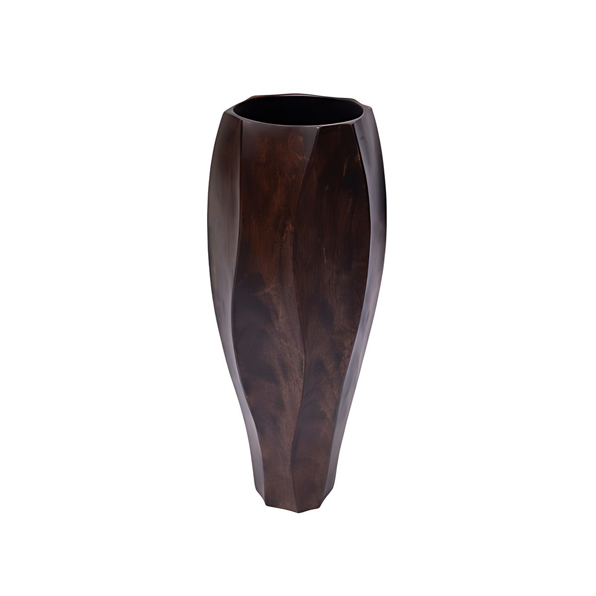 Carved Wood Faceted Vase by Kazuri