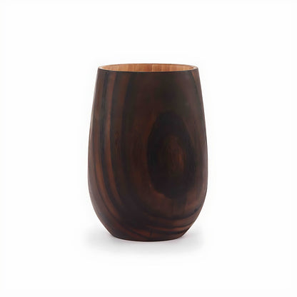 Hickory Dark Walnut Wood Vase by Kazuri