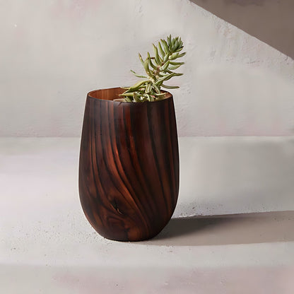 Hickory Dark Walnut Wood Vase by Kazuri, photo 4 of 4