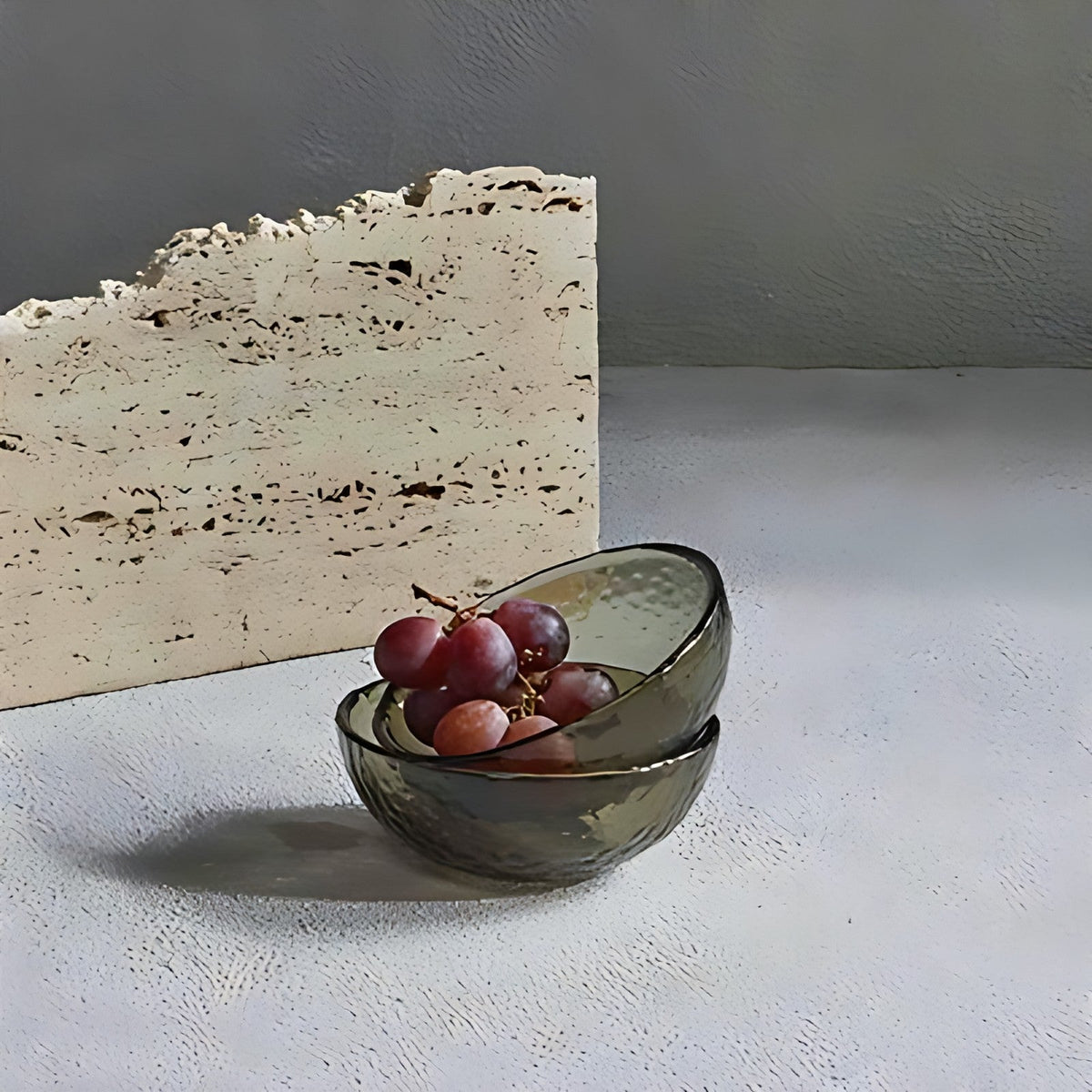 Hued Smoky Olive Glass Bowls by Kazuri, photo 4 of 4