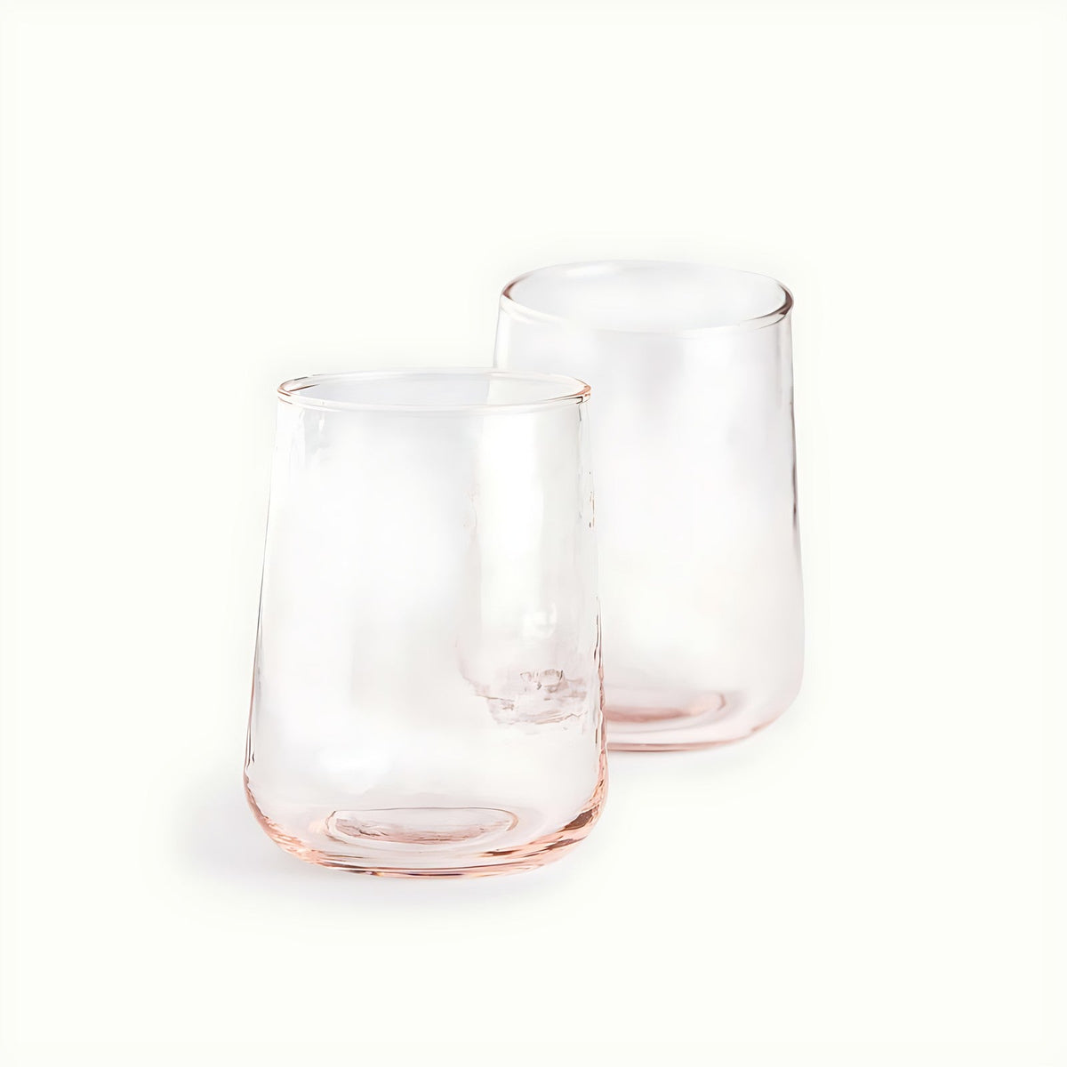 Jharokha Blush Pink Glass Water Tumblers by Kazuri