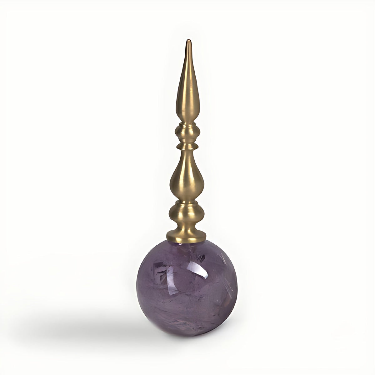 Juno Amethyst and Brass Bottle Stopper by Kazuri