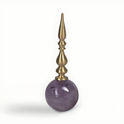 Juno Amethyst and Brass Bottle Stopper by Kazuri