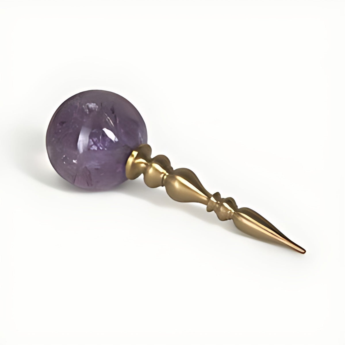 Juno Amethyst and Brass Bottle Stopper by Kazuri, photo 4 of 4
