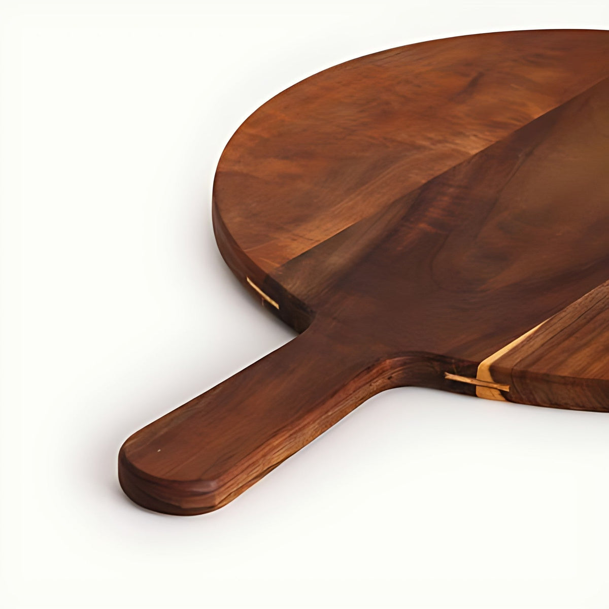 Large Round Acacia Wood Pizza Board with Handle by Kazuri, photo 3 of 4