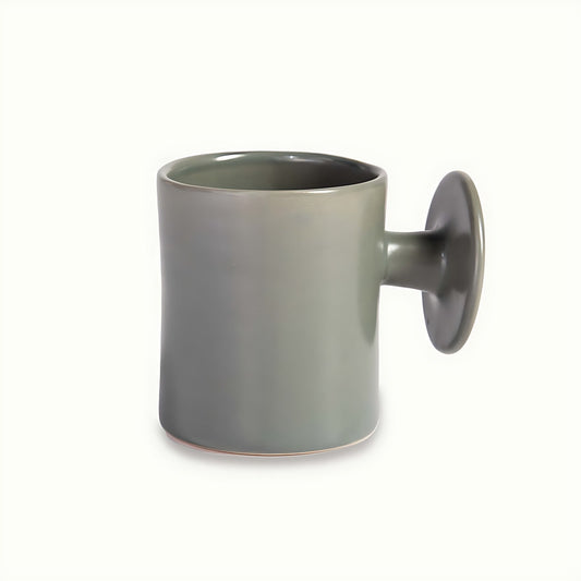 Largo Grey Stoneware Mug with Button Handle by Kazuri
