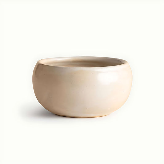Mogra Stoneware Appetizer Bowl in Cream Glaze by Kazuri