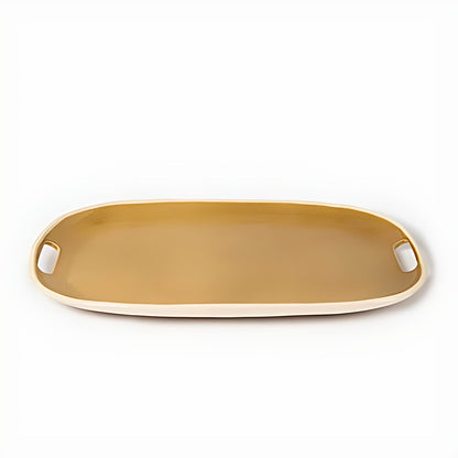 Mustard Stoneware Serving Tray with Handles by Kazuri, photo 3 of 4