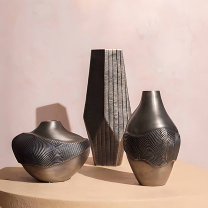 Naksh Textured Aluminium Sculptural Vase by Kazuri, photo 4 of 4