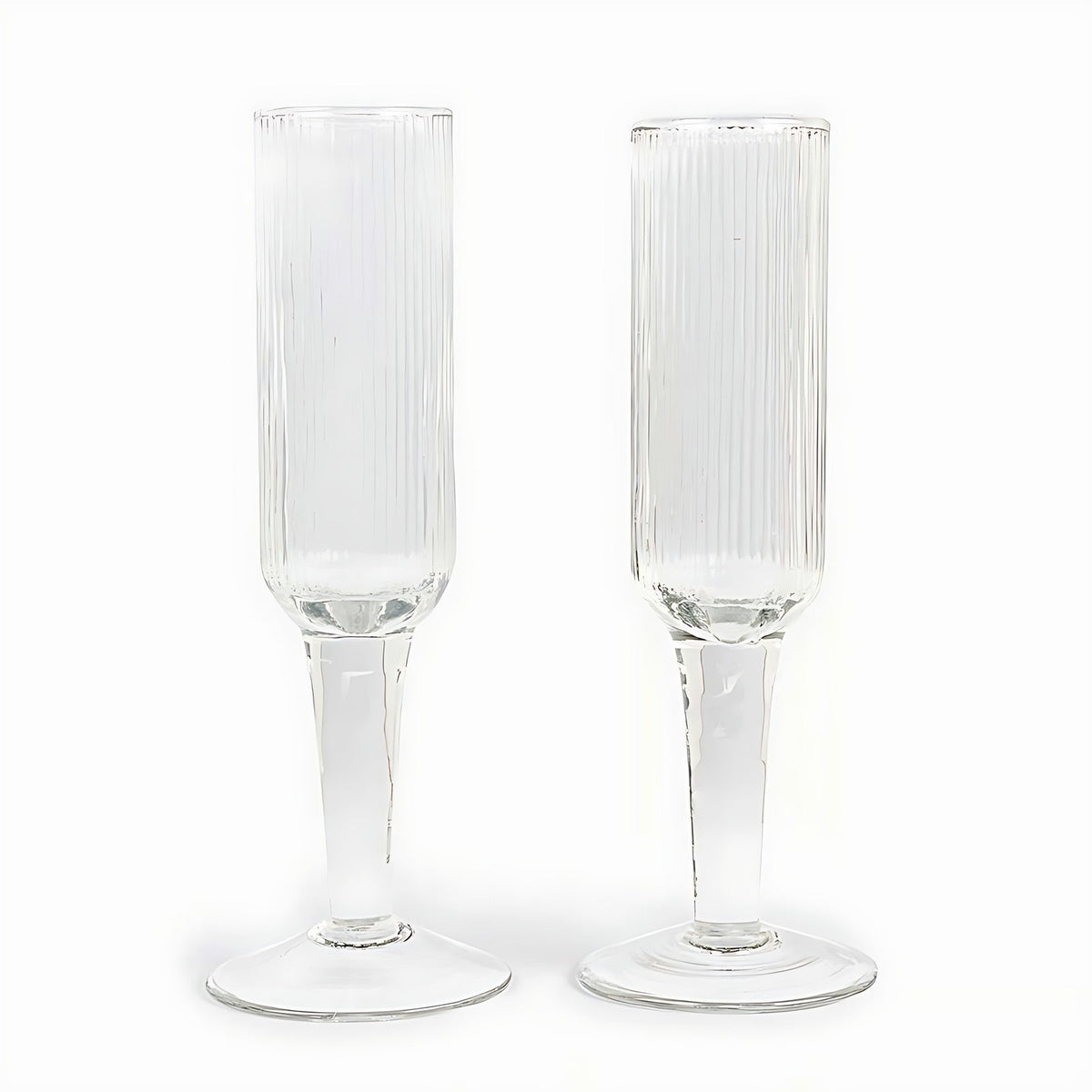 Ondule Clear Glass Champagne Flutes by Kazuri