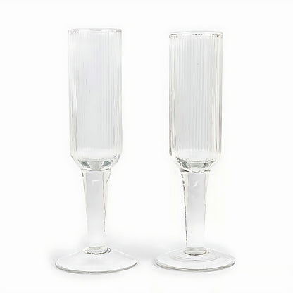 Ondule Clear Glass Champagne Flutes by Kazuri