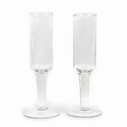 Ondule Clear Glass Champagne Flutes by Kazuri