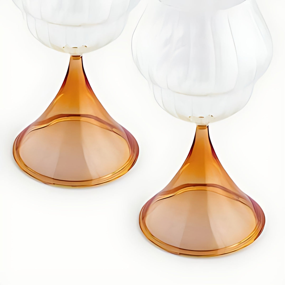 Pajaro Wine Glasses with Amber Stem by Kazuri, photo 2 of 3