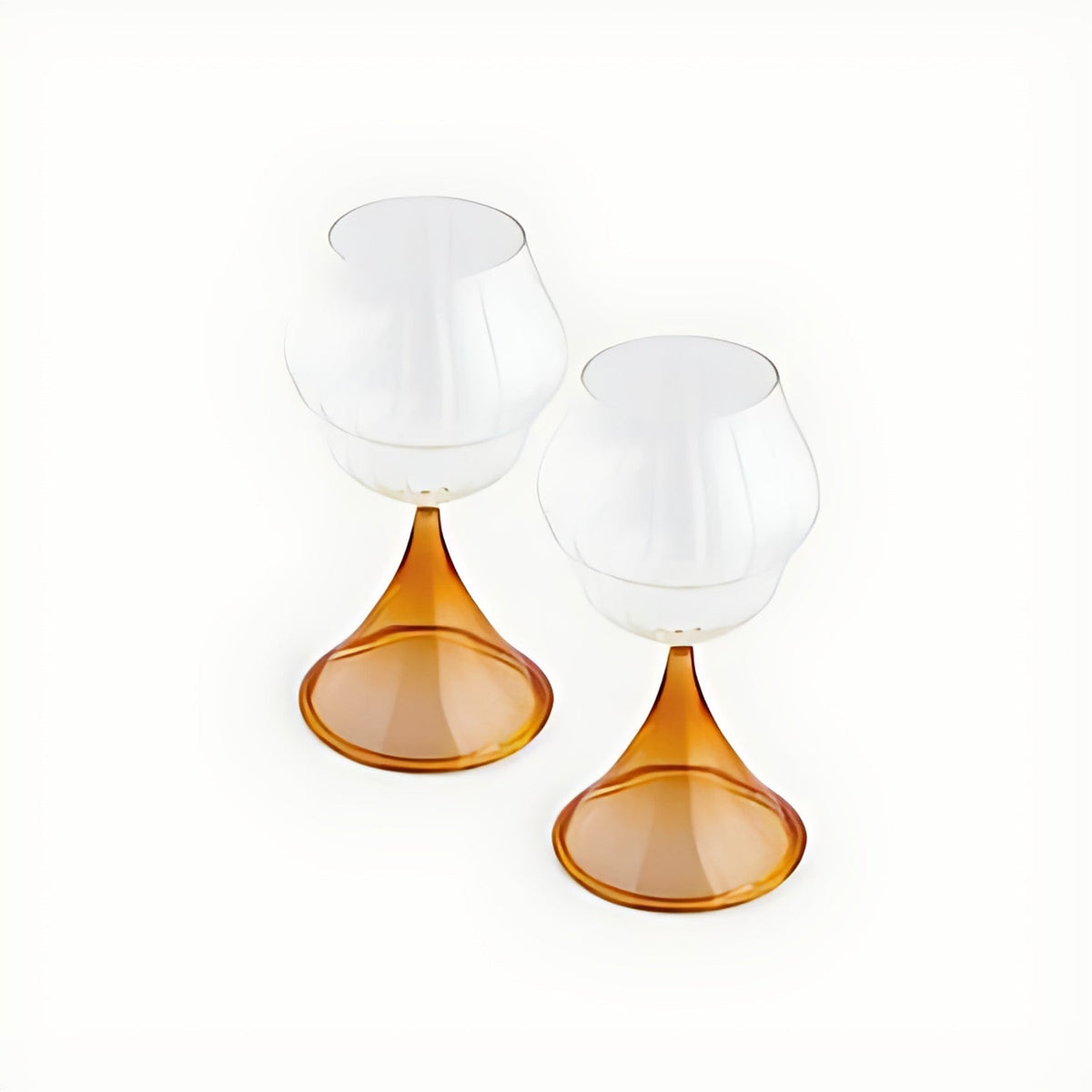 Pajaro Wine Glasses with Amber Stem by Kazuri, photo 3 of 3