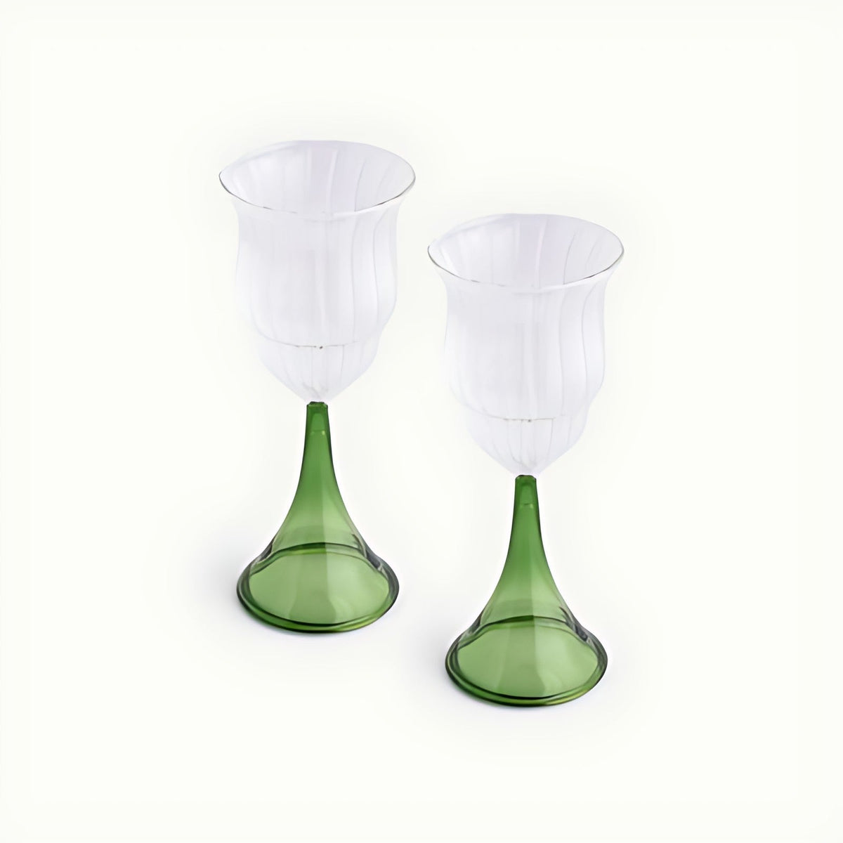 Pavona Wine Glasses with Green Stem by Kazuri, photo 2 of 4