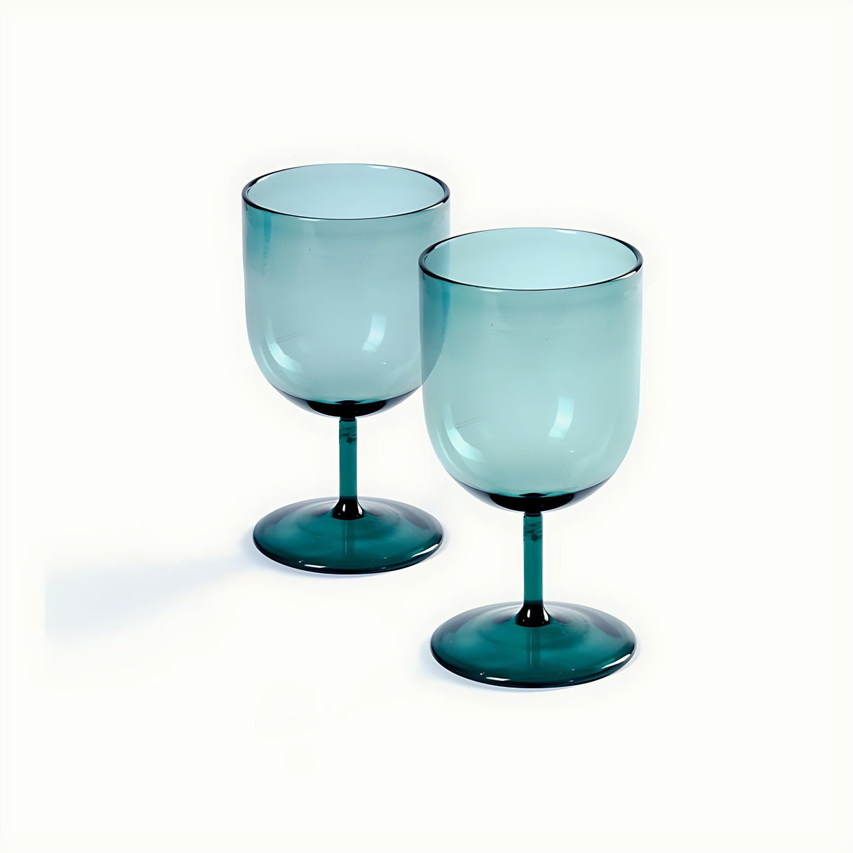 Piccola Verde Teal Glass Goblets by Kazuri